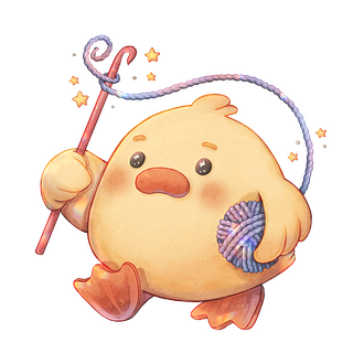 Fuzzy chick with crochet hook